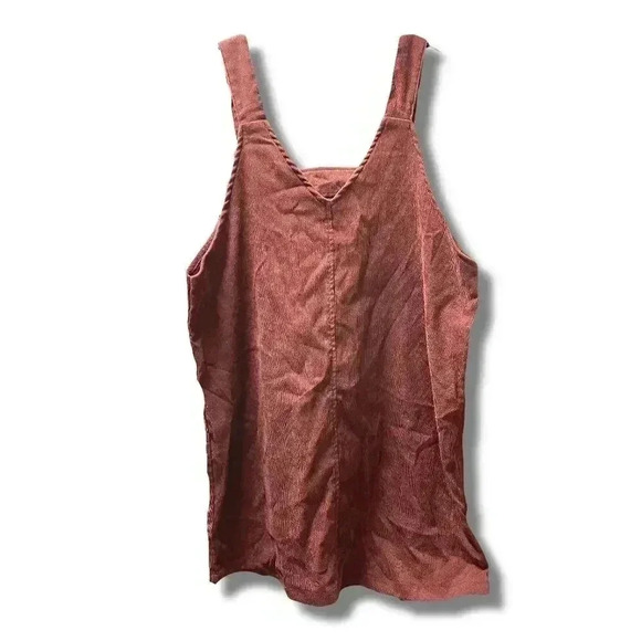 🌟 SHEIN Petite Corduroy Overall Dress Square Neck Size L 🌟 - Picture 4 of 7